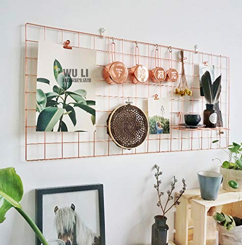 WUZILIN - Estante de Rejilla de Pared para Manualidades, de Hierro, para Colgar Fotos en el tablón de Notas, en la Familia, Cocina, Oficina, etc. (40 x 80 cm) WUZILIN - Estante de Rejilla de Pared para Manualidades, de Hierro, para Colgar Fotos en el tablón de Notas, en la Familia, Cocina, Oficina, etc. (40 x 80 cm)