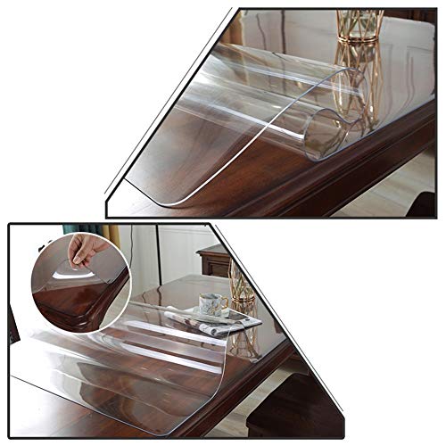 WUZMING 1,6mm De Espesor Mantel Transparente PVC Impermeable Protector De Mesa Usado como Mantel Restaurante Mesa De Café Almohadilla De Escritorio 54 Tamaños (Color : 1.6mm, Size : 90x200cm)