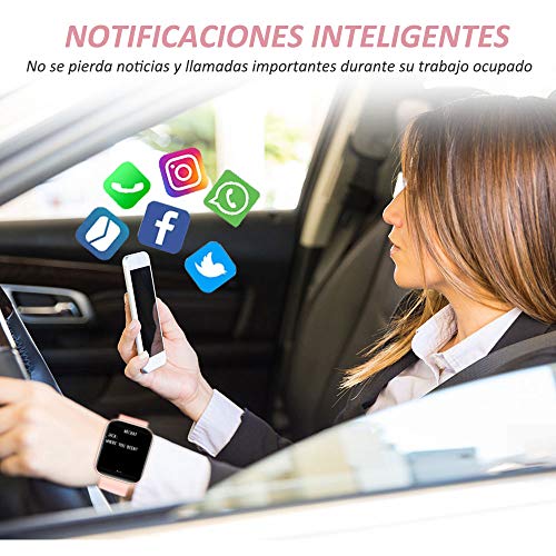 WWDOLL Smartwatch, Reloj Inteligente IP67 con Monitor Rítmo Cardíaco Sueño Podómetro Notificaciones, Reloj Deportivo 1.4 Inch Pantalla Táctil Completa Mujer para iOS y Android (Rosa) WWDOLL Smartwatch, Reloj Inteligente IP67 con Monitor Rítmo Cardíaco Sueño Podómetro Notificaciones, Reloj Deportivo 1.4 Inch Pantalla Táctil Completa Mujer para iOS y Android (Rosa)