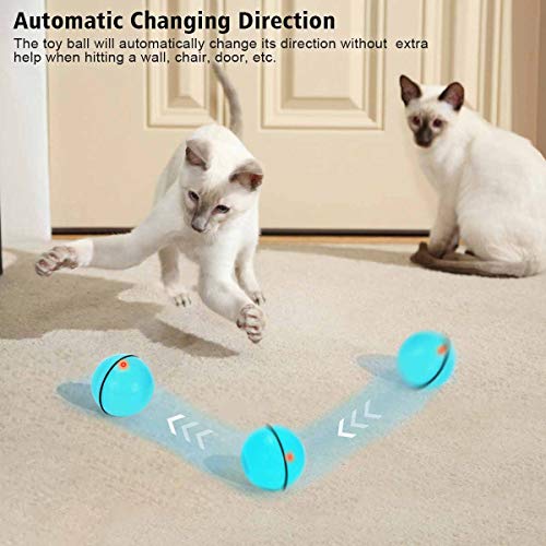 WWVVPET Bola de Gato,Juguete Gato Interactivo para Mascotas,Carga USB Juguetes para Gatos Pelotas,Giratoria Automática de 360 Grados,para Ejercicio Animal Doméstico