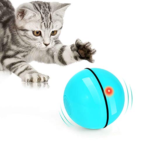 WWVVPET Bola de Gato,Juguete Gato Interactivo para Mascotas,Carga USB Juguetes para Gatos Pelotas,Giratoria Automática de 360 Grados,para Ejercicio Animal Doméstico