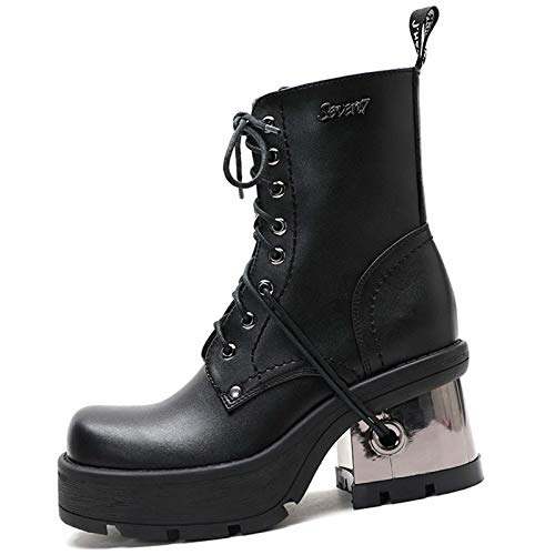 WXBXIEJIA Botas Cortas Plataforma Botas Martin de tacón Grueso Botas Ligeras con Cordones de Moda Botas de Motocicleta oscuras Botas de Media caña cálidas y Antideslizantes casualesblack-40 WXBXIEJIA Botas Cortas Plataforma Botas Martin de tacón Grueso Botas Ligeras con Cordones de Moda Botas de Motocicleta oscuras Botas de Media caña cálidas y Antideslizantes casualesblack-40
