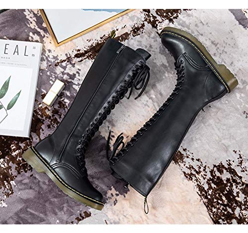WXBXIEJIA Botas hasta la Rodilla Botas de Moda Botas de Cuero para Mujer Botas de Motociclista para Mujer, Botas Altas de tacón Grueso con Cremallera Lateral de 20 Agujeros Botasblack-36 WXBXIEJIA Botas hasta la Rodilla Botas de Moda Botas de Cuero para Mujer Botas de Motociclista para Mujer, Botas Altas de tacón Grueso con Cremallera Lateral de 20 Agujeros Botasblack-36