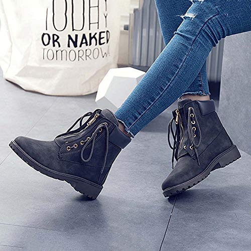 WXBXIEJIA Botas Martin, Botas Planas Individuales, Botas Ligeras con Cordones de Moda, Botas de Media caña Antideslizantes cálidas e Informales, Zapatos Planos para Caminar al Aire libredark gray-41 WXBXIEJIA Botas Martin, Botas Planas Individuales, Botas Ligeras con Cordones de Moda, Botas de Media caña Antideslizantes cálidas e Informales, Zapatos Planos para Caminar al Aire libredark gray-41