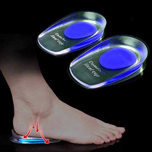 WXG Soft Silicone Gel Insoles for Heel Spurs Pain Foot Cushion Foot Massager,for wemen