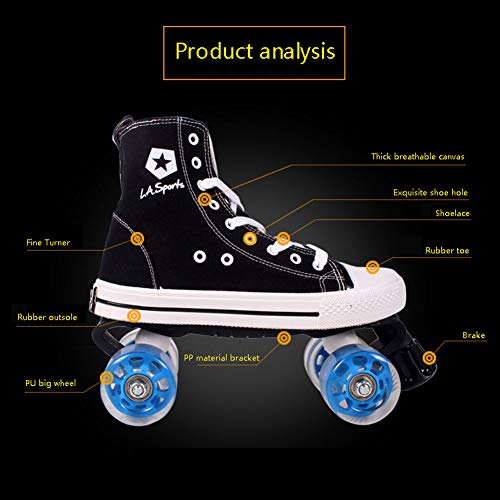 WXYXG Patines Paralelo 4 Ruedas,Confort Roller Adults Patines, Transpirable Niñas Patín con 4 Ruedas, Unisex Adulto Patines en Paralelo