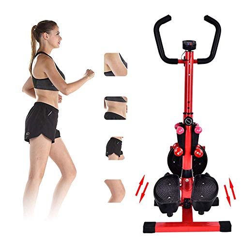 WY-YAN Paso a Paso 2-en-1 multifunción Mini de Pasos Home Trainer con la exhibición y Mango Rojo Cuerpo Twister Rosa Mini de Pasos (Color: Rojo)