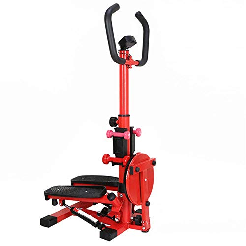 WY-YAN Paso a Paso 2-en-1 multifunción Mini de Pasos Home Trainer con la exhibición y Mango Rojo Cuerpo Twister Rosa Mini de Pasos (Color: Rojo)