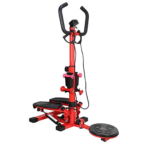 WY-YAN Paso a Paso 2-en-1 multifunción Mini de Pasos Home Trainer con la exhibición y Mango Rojo Cuerpo Twister Rosa Mini de Pasos (Color: Rojo)