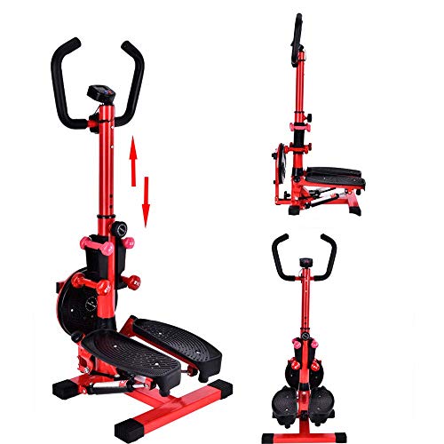 WY-YAN Paso a Paso 2-en-1 multifunción Mini de Pasos Home Trainer con la exhibición y Mango Rojo Cuerpo Twister Rosa Mini de Pasos (Color: Rojo)