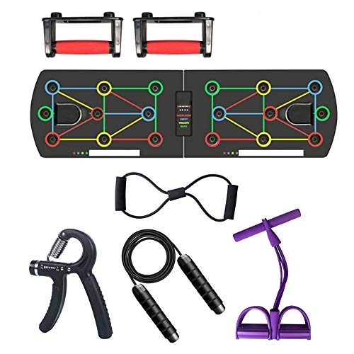 WYW Push Up Board,para Entrenamiento en Casa, Saltar Comba + Grip + Set Rally,Push Up Soportes Sistema para Gimnasio Ejercicio Entrenamiento Muscular del Cuerpo