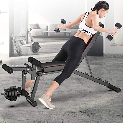 WZ Ajustable Banco Pesas con Extensión Piernas Y Flexión Piernas Entrenamiento Fuerza para Gimnasio en Casa Incline Decline Fitness 440 Libras