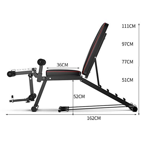 WZ Ajustable Banco Pesas con Extensión Piernas Y Flexión Piernas Entrenamiento Fuerza para Gimnasio en Casa Incline Decline Fitness 440 Libras