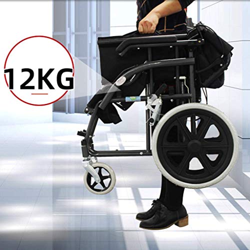 WZB - Silla de Ruedas para Silla de Ruedas, Cinta de Ruedas autopropulsada Plegable, Frenos de Mano Delanteros y Traseros, Silla de Ruedas Liviana de Viaje, Padres