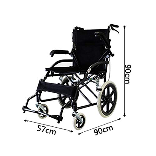 WZB - Silla de Ruedas para Silla de Ruedas, Cinta de Ruedas autopropulsada Plegable, Frenos de Mano Delanteros y Traseros, Silla de Ruedas Liviana de Viaje, Padres