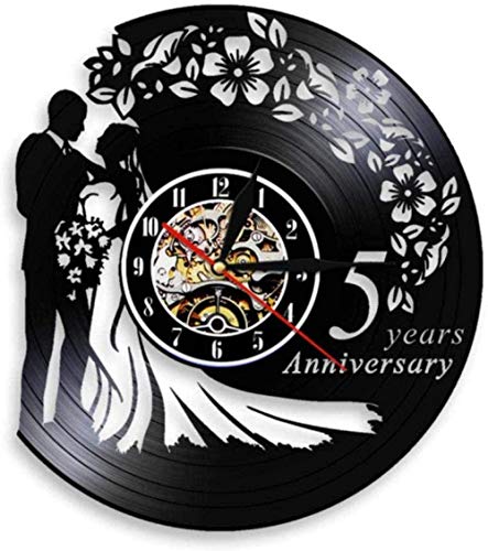 WZCXYX Reloj de Pared Día del Recuerdo 5 de mayo disco Vinillo Capilla Palazzo Padeboda Palazzo Matrimonio Coro de Boda Málaga Danza Española Dance-With_Led