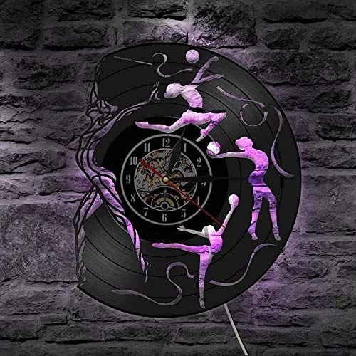 WZCXYX Reloj De Pared Disco De Vinilo De Gimnasia con Control Remoto Cinta De GrogréN De Gimnasia RíTmica DecoracióN Interior De Chica Fresca con LáMpara WZCXYX Reloj De Pared Disco De Vinilo De Gimnasia con Control Remoto Cinta De GrogréN De Gimnasia RíTmica DecoracióN Interior De Chica Fresca con LáMpara