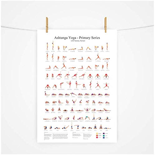 wzgsffs Ashtanga Primary Series Yoga Poster Canvas Art Prints Yoga Room Wall Art Decor Girls Fitness Gifts Gym Art Painting Decoration -60x80cm Sin Marco