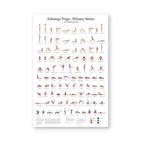 wzgsffs Ashtanga Primary Series Yoga Poster Canvas Art Prints Yoga Room Wall Art Decor Girls Fitness Gifts Gym Art Painting Decoration -60x80cm Sin Marco