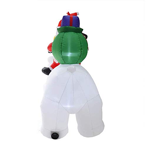 WZM Ropa Inflable de Navidad 170x210cm Papá Noel Que Monta la Muñeca Inflable del Oso Polar para la Decoración del Jardín Casero Navidad Fiesta Césped Bar Interior Adultos