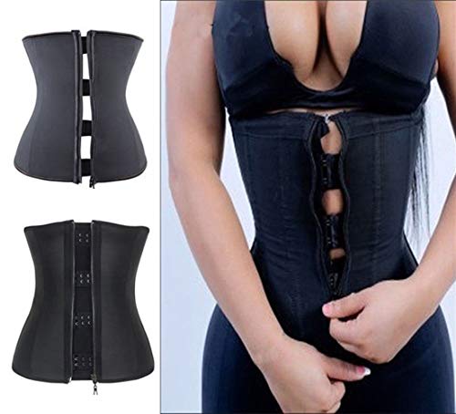 WZNING - Corsé de cintura para entrenador de cintura con faja para adelgazar y moldear el cuerpo, correa para modelar el cinturón para adelgazar corsé corrector de seguridad (color: negro, tamaño: L)