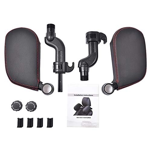WZTO Almohada de Viaje Reposacabezas Coche Almohada de Cuero Suave Almohada Ortopédica Cervica, Soporte de Cuello 180° Retráctil y Ancho de Ajuste 8 cm WZTO Almohada de Viaje Reposacabezas Coche Almohada de Cuero Suave Almohada Ortopédica Cervica, Soporte de Cuello 180° Retráctil y Ancho de Ajuste 8 cm