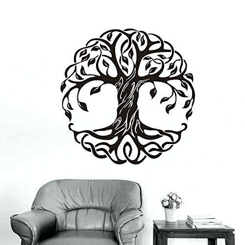 wZUN Mandala Redondo árbol Pared calcomanía árbol de la Vida Vinilo Pegatina Yoga Studio meditación decoración Mural 57X57cm