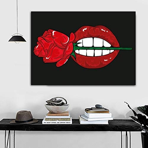 wZUN Sexy Labios Carteles e Impresiones Pinturas abstractas en Lienzo Sala de Estar decoración del hogar Moderno Arte de Pared 50x70 cm wZUN Sexy Labios Carteles e Impresiones Pinturas abstractas en Lienzo Sala de Estar decoración del hogar Moderno Arte de Pared 50x70 cm