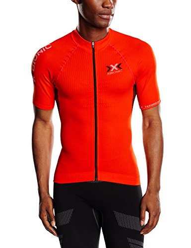 X-Bionic M/C Full Zip Bike The Trick EVO Maillot, Hombre, Naranja (Sun) / Negro, S