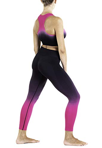XAED - Pantalón corto de fitness para mujer (negro/fucsia, grande) XAED - Pantalón corto de fitness para mujer (negro/fucsia, grande)