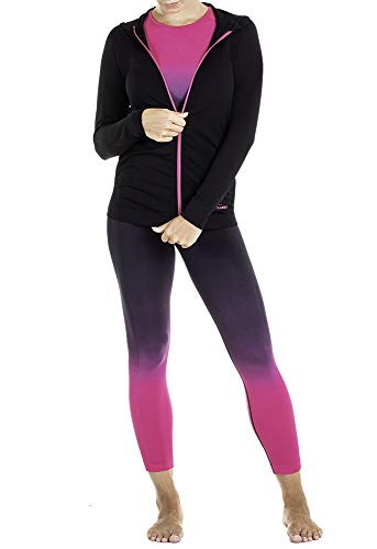 XAED - Pantalón corto de fitness para mujer (negro/fucsia, grande) XAED - Pantalón corto de fitness para mujer (negro/fucsia, grande)
