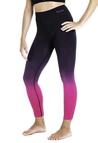XAED - Pantalón corto de fitness para mujer (negro/fucsia, grande) XAED - Pantalón corto de fitness para mujer (negro/fucsia, grande)