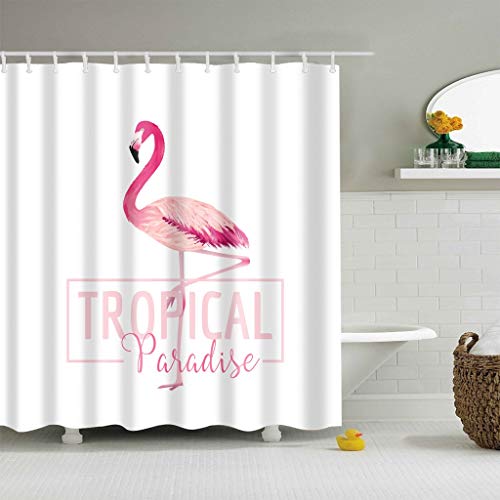 XCBN Baño de Flamenco en 3D Rosa Individual, Cabina de Ducha Grande, Cortina de Ducha Impermeable y a Prueba de Moho, baño A2 90x180cm XCBN Baño de Flamenco en 3D Rosa Individual, Cabina de Ducha Grande, Cortina de Ducha Impermeable y a Prueba de Moho, baño A2 90x180cm