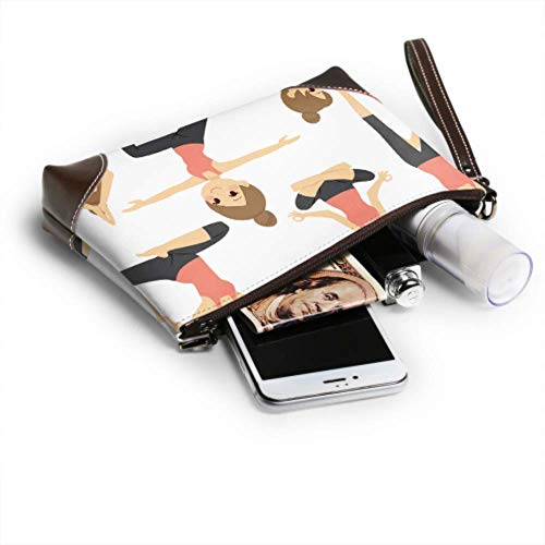 XCNGG Bolso de viaje de embrague cosmético impermeable suave para niños lindos en diferentes posturas de yoga bolso de mano de cuero para mujer con cremallera para mujeres y niñas XCNGG Bolso de viaje de embrague cosmético impermeable suave para niños lindos en diferentes posturas de yoga bolso de mano de cuero para mujer con cremallera para mujeres y niñas
