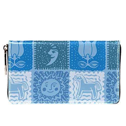 XCNGG Cartera con Cremallera para Mujer y Embrague para teléfono, Bolso de Viaje, Bolso de Mano de Cuero, Tarjetero, Organizador, muñequeras, Carteras, Mes de la Flor del Sol del Caballo