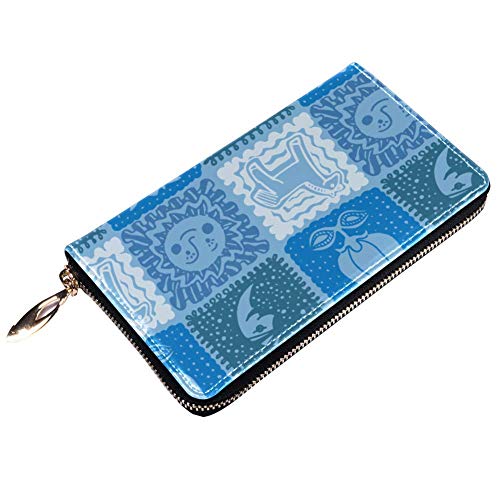 XCNGG Cartera con Cremallera para Mujer y Embrague para teléfono, Bolso de Viaje, Bolso de Mano de Cuero, Tarjetero, Organizador, muñequeras, Carteras, Mes de la Flor del Sol del Caballo