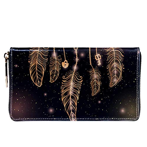 XCNGG Cartera con cremallera y embrague para teléfono para mujer, bolso de viaje, bolso de mano de cuero, tarjetero, organizador, muñequeras, carteras, atrapasueños étnico boho-chic con ojos mágicos y XCNGG Cartera con cremallera y embrague para teléfono para mujer, bolso de viaje, bolso de mano de cuero, tarjetero, organizador, muñequeras, carteras, atrapasueños étnico boho-chic con ojos mágicos y