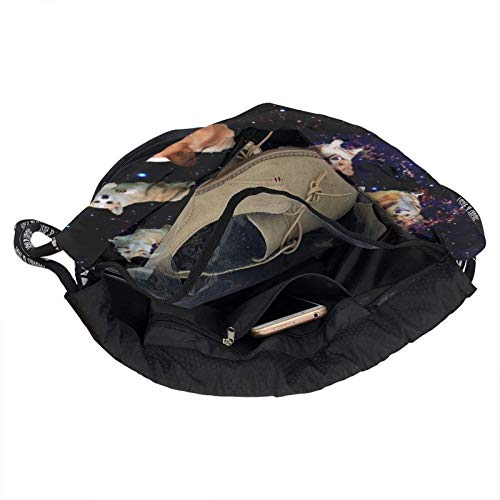 XCNGG Galaxy Space Cute Corgi Mochila con cordón para Correr Mochila Impermeable Bolsa de Hilo con Estampado Bolsa de Hilo de Gran tamaño para Adultos Niños Niñas Deportes Gimnasio Yoga