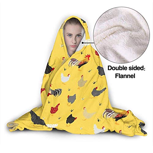XCNGG Manta con Capucha Hooded Blanket Throw Chicken Farm Super Soft Sherpa Fleece Blanket Hood Poncho Cloak Cape XCNGG Manta con Capucha Hooded Blanket Throw Chicken Farm Super Soft Sherpa Fleece Blanket Hood Poncho Cloak Cape