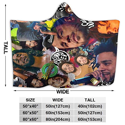 XCNGG Manta con Capucha Hooded Blanket Throw J Cole Collage Super Soft Sherpa Fleece Blanket Hood Poncho Cloak Cape XCNGG Manta con Capucha Hooded Blanket Throw J Cole Collage Super Soft Sherpa Fleece Blanket Hood Poncho Cloak Cape