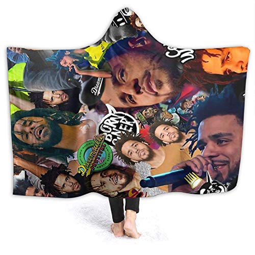 XCNGG Manta con Capucha Hooded Blanket Throw J Cole Collage Super Soft Sherpa Fleece Blanket Hood Poncho Cloak Cape