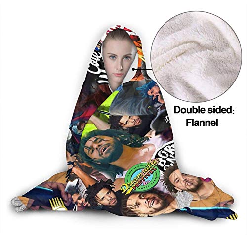 XCNGG Manta con Capucha Hooded Blanket Throw J Cole Collage Super Soft Sherpa Fleece Blanket Hood Poncho Cloak Cape