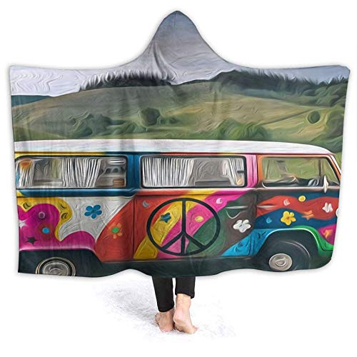 XCNGG Manta con Capucha Hooded Blanket Throw Wild CampingStyle Super Soft Sherpa Fleece Blanket Hood Poncho Cloak Cape