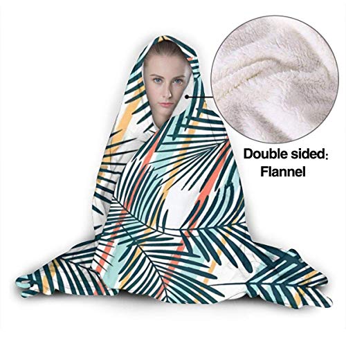 XCNGG Manta con Capucha Tropical Palm Leaves Hooded Blanket Windproof Cozy Hooded Throw Wrap Soft Sofa Blanket Thermal Hoodie Wearable Blanket Durable Flannel Hooded Sherpa Blanket for Men Women XCNGG Manta con Capucha Tropical Palm Leaves Hooded Blanket Windproof Cozy Hooded Throw Wrap Soft Sofa Blanket Thermal Hoodie Wearable Blanket Durable Flannel Hooded Sherpa Blanket for Men Women