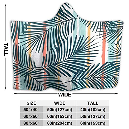 XCNGG Manta con Capucha Tropical Palm Leaves Hooded Blanket Windproof Cozy Hooded Throw Wrap Soft Sofa Blanket Thermal Hoodie Wearable Blanket Durable Flannel Hooded Sherpa Blanket for Men Women XCNGG Manta con Capucha Tropical Palm Leaves Hooded Blanket Windproof Cozy Hooded Throw Wrap Soft Sofa Blanket Thermal Hoodie Wearable Blanket Durable Flannel Hooded Sherpa Blanket for Men Women
