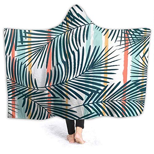 XCNGG Manta con Capucha Tropical Palm Leaves Hooded Blanket Windproof Cozy Hooded Throw Wrap Soft Sofa Blanket Thermal Hoodie Wearable Blanket Durable Flannel Hooded Sherpa Blanket for Men Women XCNGG Manta con Capucha Tropical Palm Leaves Hooded Blanket Windproof Cozy Hooded Throw Wrap Soft Sofa Blanket Thermal Hoodie Wearable Blanket Durable Flannel Hooded Sherpa Blanket for Men Women
