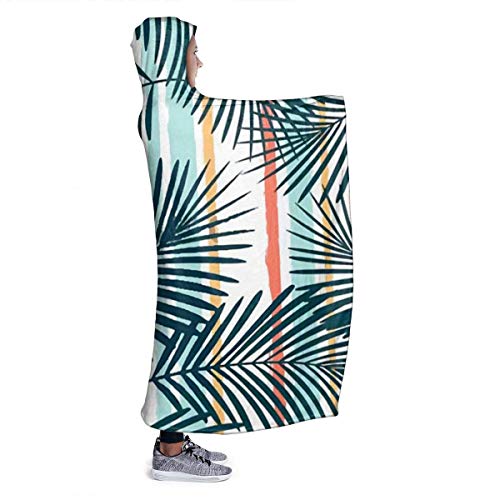 XCNGG Manta con Capucha Tropical Palm Leaves Hooded Blanket Windproof Cozy Hooded Throw Wrap Soft Sofa Blanket Thermal Hoodie Wearable Blanket Durable Flannel Hooded Sherpa Blanket for Men Women XCNGG Manta con Capucha Tropical Palm Leaves Hooded Blanket Windproof Cozy Hooded Throw Wrap Soft Sofa Blanket Thermal Hoodie Wearable Blanket Durable Flannel Hooded Sherpa Blanket for Men Women