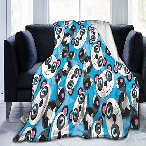 XCNGG mantas de cama mantas de siesta mantas de aire acondicionado Panda Pattern Sherpa Blanket Comfy Premium Winter Flannel Throw Blanket Comfortable Fleece Noon Break Blanket Durable Office Lap Blan