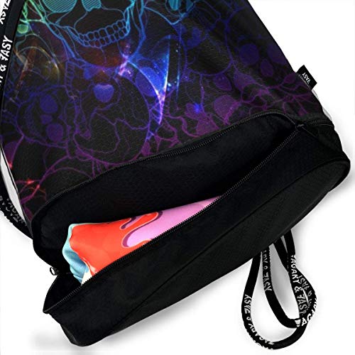 XCNGG Mochila con cordón, Bolso Fresco de la Mochila del Paquete del Gimnasio del Viaje del Deporte de la impresión del cráneo XCNGG Mochila con cordón, Bolso Fresco de la Mochila del Paquete del Gimnasio del Viaje del Deporte de la impresión del cráneo