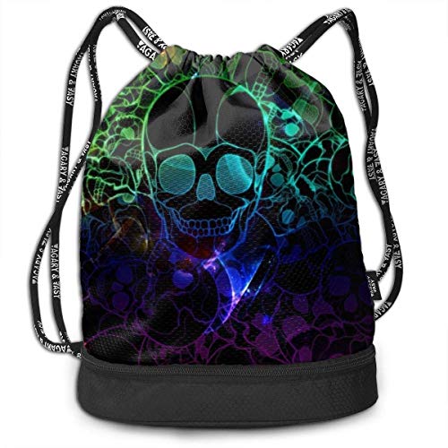 XCNGG Mochila con cordón, Bolso Fresco de la Mochila del Paquete del Gimnasio del Viaje del Deporte de la impresión del cráneo XCNGG Mochila con cordón, Bolso Fresco de la Mochila del Paquete del Gimnasio del Viaje del Deporte de la impresión del cráneo